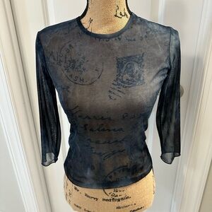 Express Sheer Blue Blouse